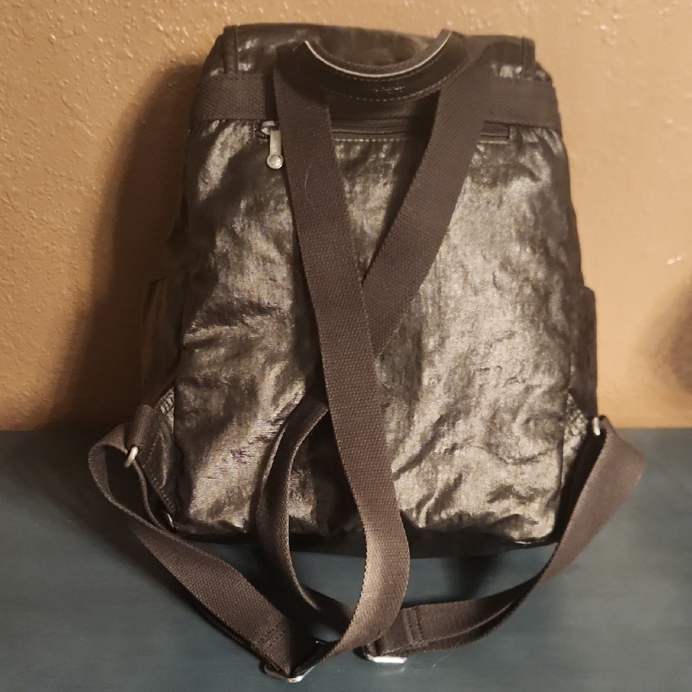 Kipling Black Luster Drawstring Backpack - image 3